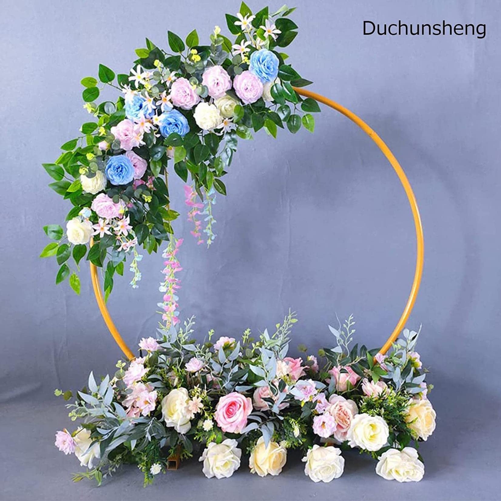 Kit de guirnalda de arco de globos circular grande, columna de globos redonda de 150 cm, 220 cm y 240 cm, soporte para fondo, accesorios para bodas/celebraciones/fiestas, arco de boda de metal con fl