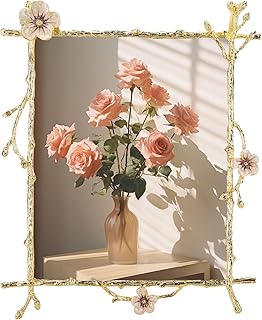 8x10 Gold Pink Flowers Picture Frame Art Decor Ornate Floral Metal Photo...