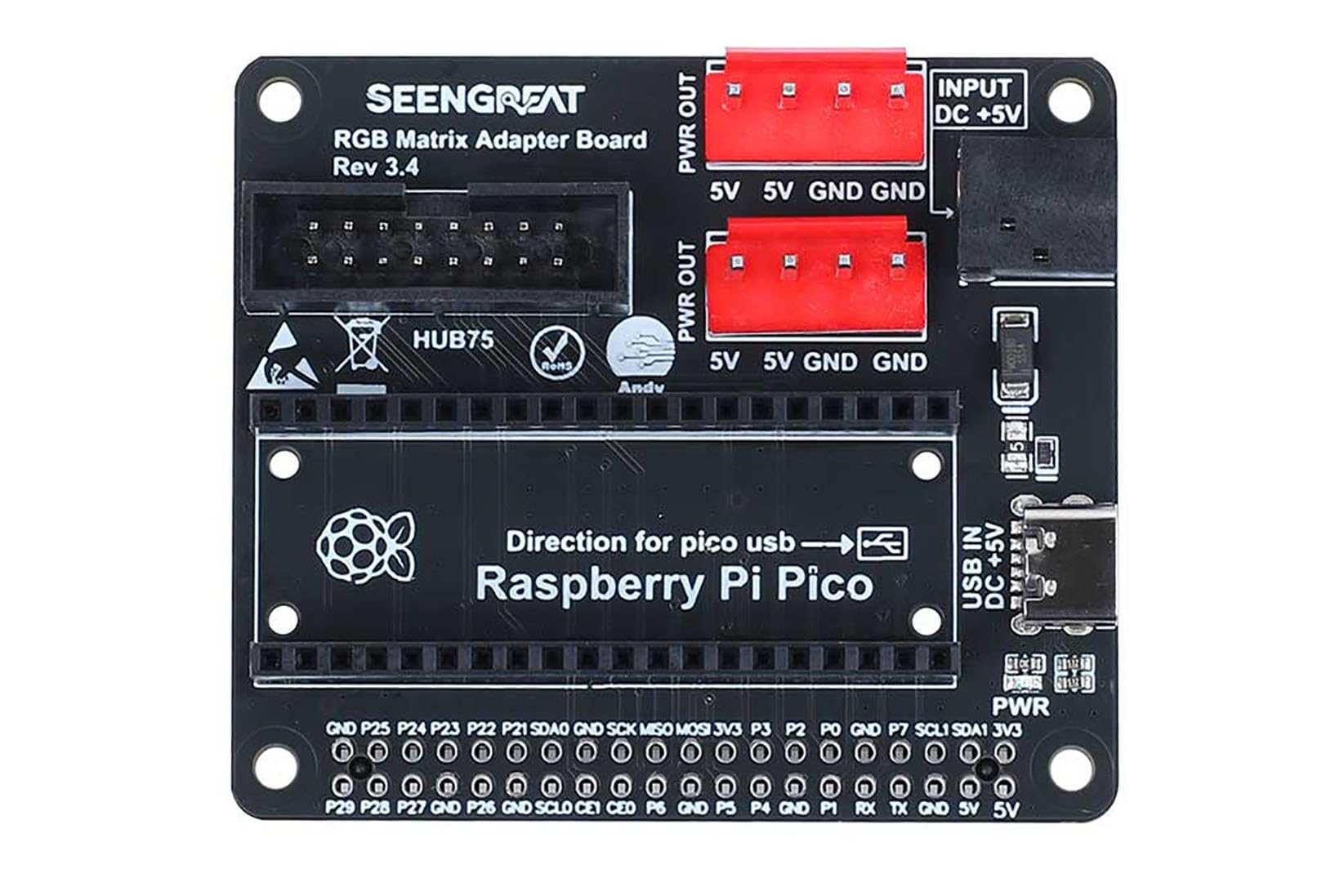 Amazon.com: RGB Matrix Adapter Board for Raspberry Pi & Pico