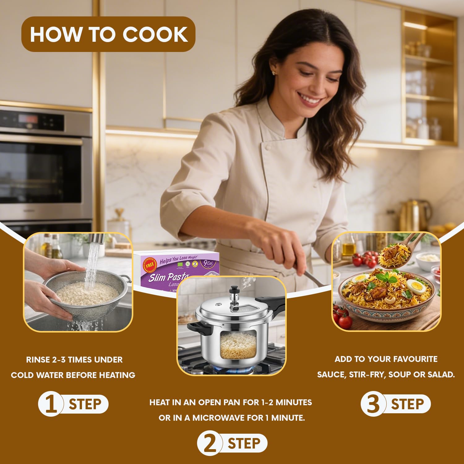 Eat Water Slim Rice 270g Enviro Confezione da 5 - Prodotto con farina Konjac biologica, dieta Keto Paleo e alimenti vegani, dieta a basso contenuto di carboidrati e ipocalorica | Cibo senza zuccheri