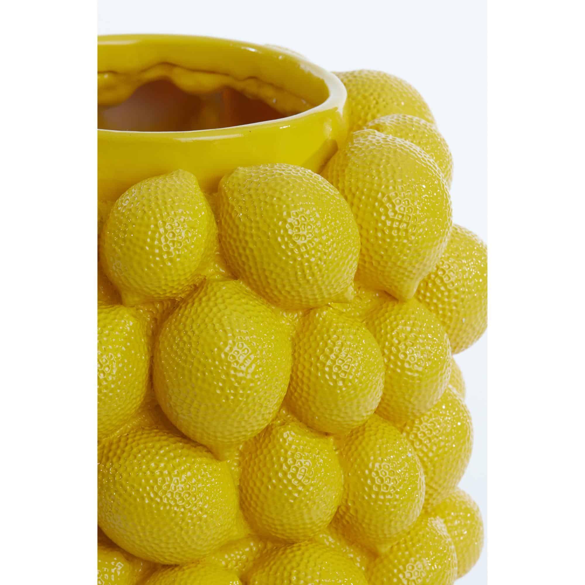 Light & Living Vase Zitrone, Polyresin, Gelb, 33 cm hoch, Ø 23 cm