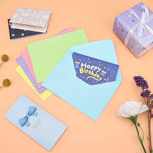 Miniatura 3 de Sobres de 5 x 7 pulgadas, paquete de 200 sobres de invitación A7 con solapa de contorno, cierre engomado, 10 colores surtidos