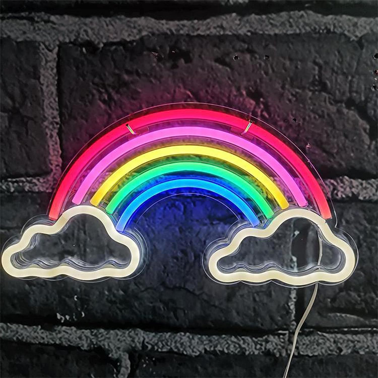 KIJyfgTR LED Rainbow Neon Sign Hanging/standing LED Wall Hanging Decoration Home Bar Beer Shop Room Handmade Night Sign USB Operation