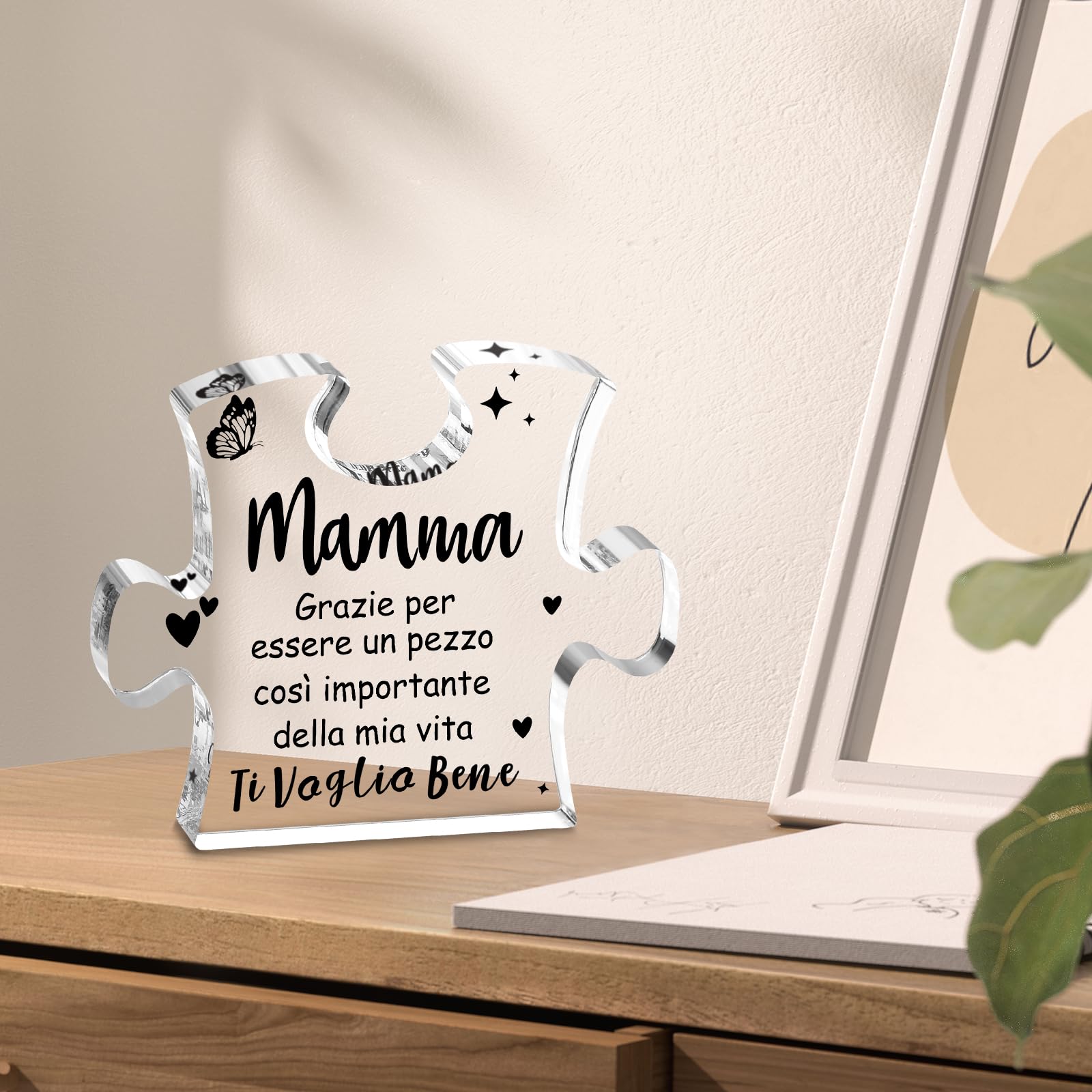Targa Puzzle In Acrilico Per Madrina O Regali Speciali | Con Frase Personalizzata - Design Colorato