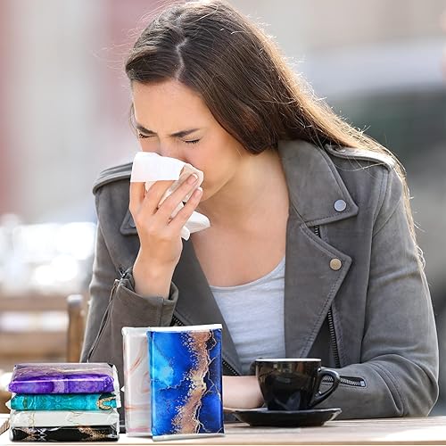 Miniatura 100 de Paquete de 24 pañuelos de tamaño de viaje, paquete delgado de 3 capas, tamaño cartera, pañuelos de bolsillo para viajes, bodas, fiestas, 6 estilos