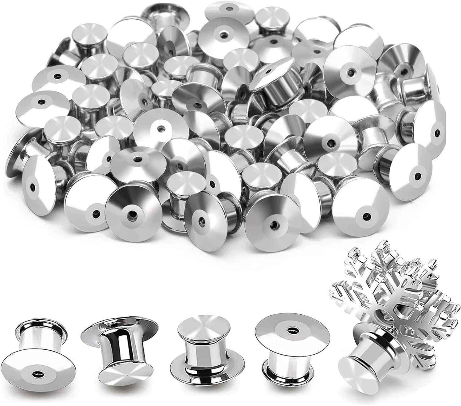 Pin Backs, 35 Pcs Backs Locking Pin Keepers Clasp, Metal Locking Pin Backss for Jewlery, Crafts