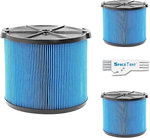 Paquete de 3 filtros VF3500 de repuesto para filtro rígido de aspiradora de tienda de 4 galones, filtro de vacío húmedo y seco de 3 capas de polvo
