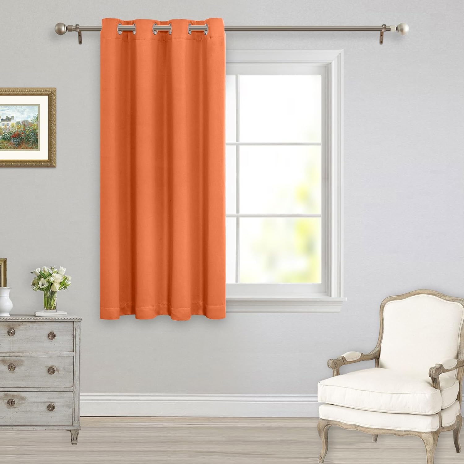 MYSKY HOME Burnt Orange Blackout Curtains for Bedroom, Grommet Room Darkening