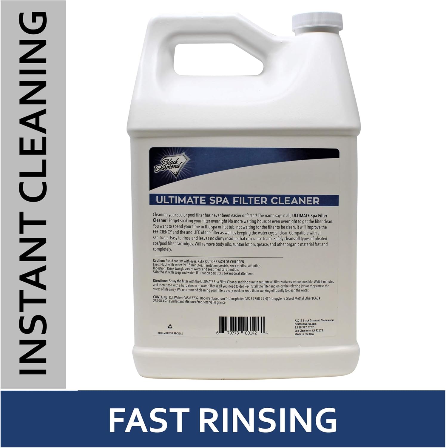 Black Diamond Stoneworks Ultimate Spa Filter Cleaner Fast-Acting Spray for Hot Tub & Pool Filters.1-QT,1-G Plus. Spa Hot Tub UV/Restore Cover Treatment, Protectant, Conditioner for Vinyl 1-QT.