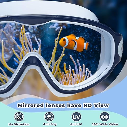 Miniatura 3 de Keary - Paquete de 2 gafas de natación para niños de 3 a 15 años, protección ultravioleta, antivaho, para piscina, agua, para niños, niñas, jóvenes