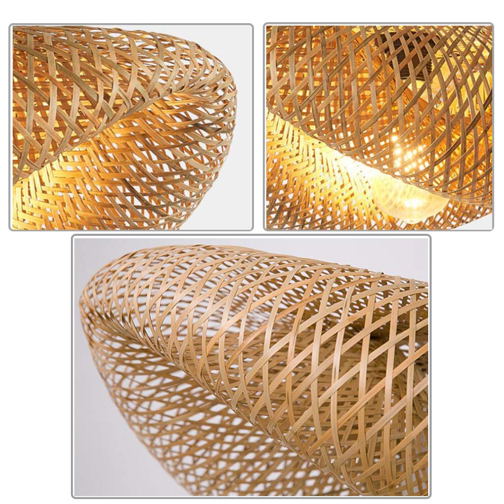 Vintage bambusowy rattanowy ręcznie robiony żyrandol, 80 cm, brązowy, salon, 50 x 25 cm, 60 x 38 cm, 80 x 55 cm, 100 x 55 cm