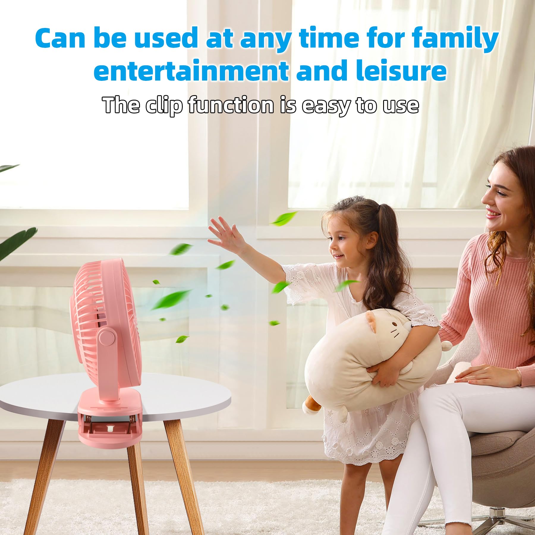 Ventilador de clip recargable, ventilador de escritorio a batería de 8 pulgadas, ventilador USB, 5 velocidades, fuerte flujo de aire, abrazadera resistente para carrito de golf, oficina 3