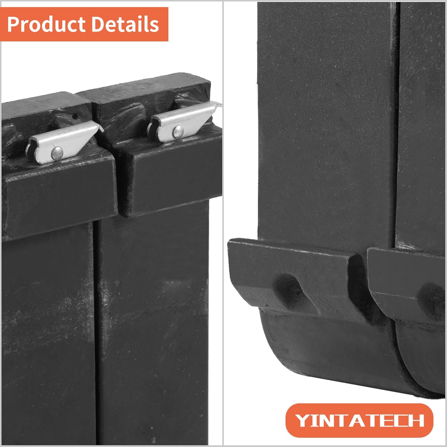 YINTATECH 42" Skid Steer Pallet Fork Blades, 2500lbs Capacity Forklift Blades for Tractors Loaders Skid Steer Attachment, 2 Packs