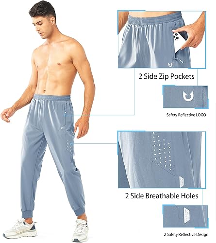 Miniatura 4 de NORTHYARD Pantalones deportivos para correr para hombre, ligeros, de secado rápido, para gimnasio, deportes activos, entrenamiento en pista