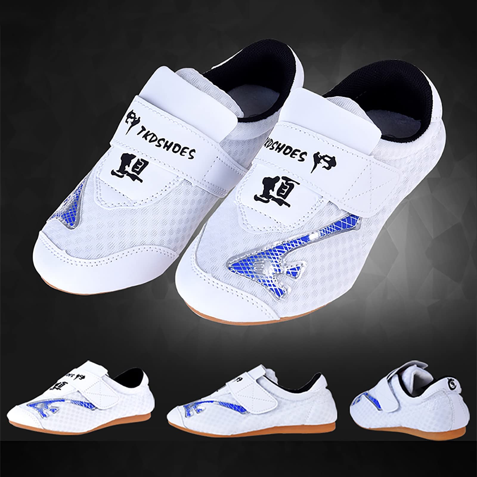 Taekwondo Karate Scarpe per Arti Marziali, Unisex Comode Mesh Traspiranti Sneakers Tai-Chi Taekwondo, per Bambini Adulti Leggere Scarpe da Allenamento Morbide ( Color : White , Foot length : 20.5cm )