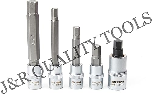 Miniatura 3 de VCT Juego de pinzas de freno maestro de 17 piezas, 5 puntos, 10 puntos, hexagonal y juego de zócalos con estuche