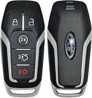 for COMPLETE 5 BUTTON REMOTE KEY FOB Compatible with Ford 2013-2020 F-150 Fusion Edge Explorer Mustang and Lincoln MKC MKX MKZ Nautilus and Ford F-150 Explorer Edge Fusion Mustang and Smart Key – (M3N- A2C31243300 PN: PN: 5923896) – 5B