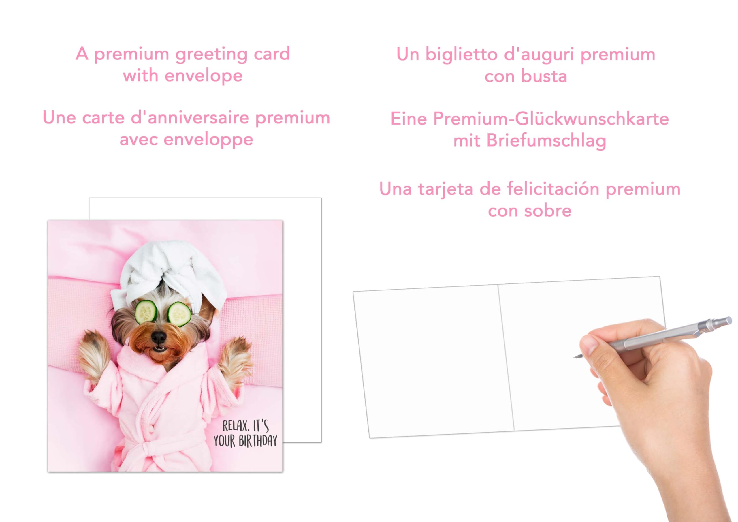 Premium Birthday Card With Gold Embossing And Envelope. Greeting Card Billet Bir