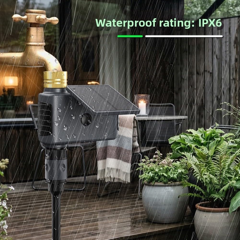 Smart WiFi Timer di irrigazione solare Controller elettronico del rubinetto del tubo dell'acqua Sistema di irrigazione programmabile per giardino da cortile Due prese