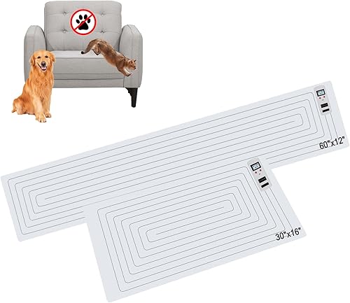 SEERWAY Scat Pet Shock Mat 2 paquetes, almohadillas de choque para perros y gatos entrenamiento en interiores, alfombrilla repelente eléctrica