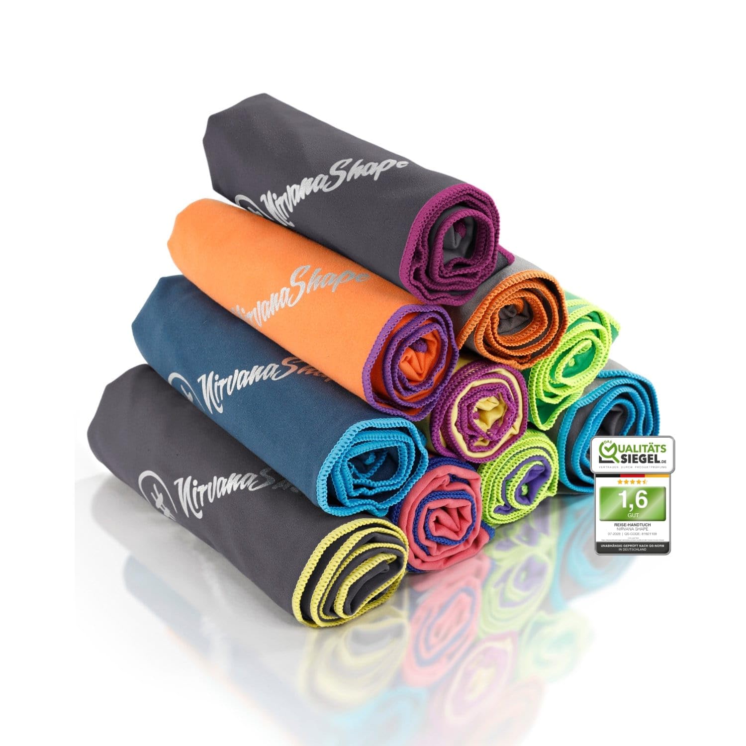 NirvanaShape Mikrofaser Handtuch - Reisehandtuch, Badetuch für Urlauber - kompakte, schnelltrocknende Microfaser Handtücher als Strandtuch, Sporthandtuch - für Reisen, Camping, Sport - 100 x 50 cm