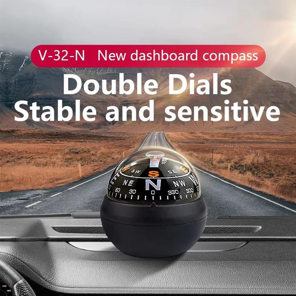 Car Dashboard Ball Vehicle Ball with Double Dials Dash Mount Adjustible Auto Interior Accessories for Navigation Hiking Direction — view 8
