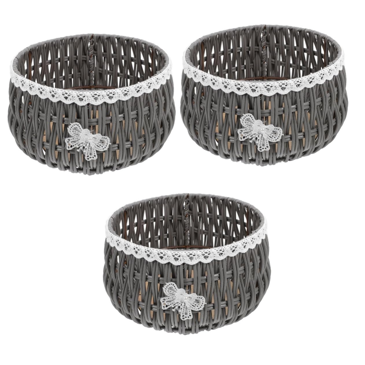 BESPORTBLE 3stücke Rustikaler Geflochtener Pflanzenkorb Für Blumenarrangements Dekorativer Blumentopf Rattan Für Sukkulenten Und Cacteen Perfekter Wohnaccessoire Für Stil