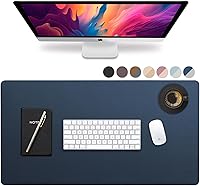 Vista 8 de Vine Creations Tapete de Escritorio de Cuero Grande 44" x 22", Tapete Protector de Escritorio, Almohadilla de Escritorio de Cuero PU, Almohadilla