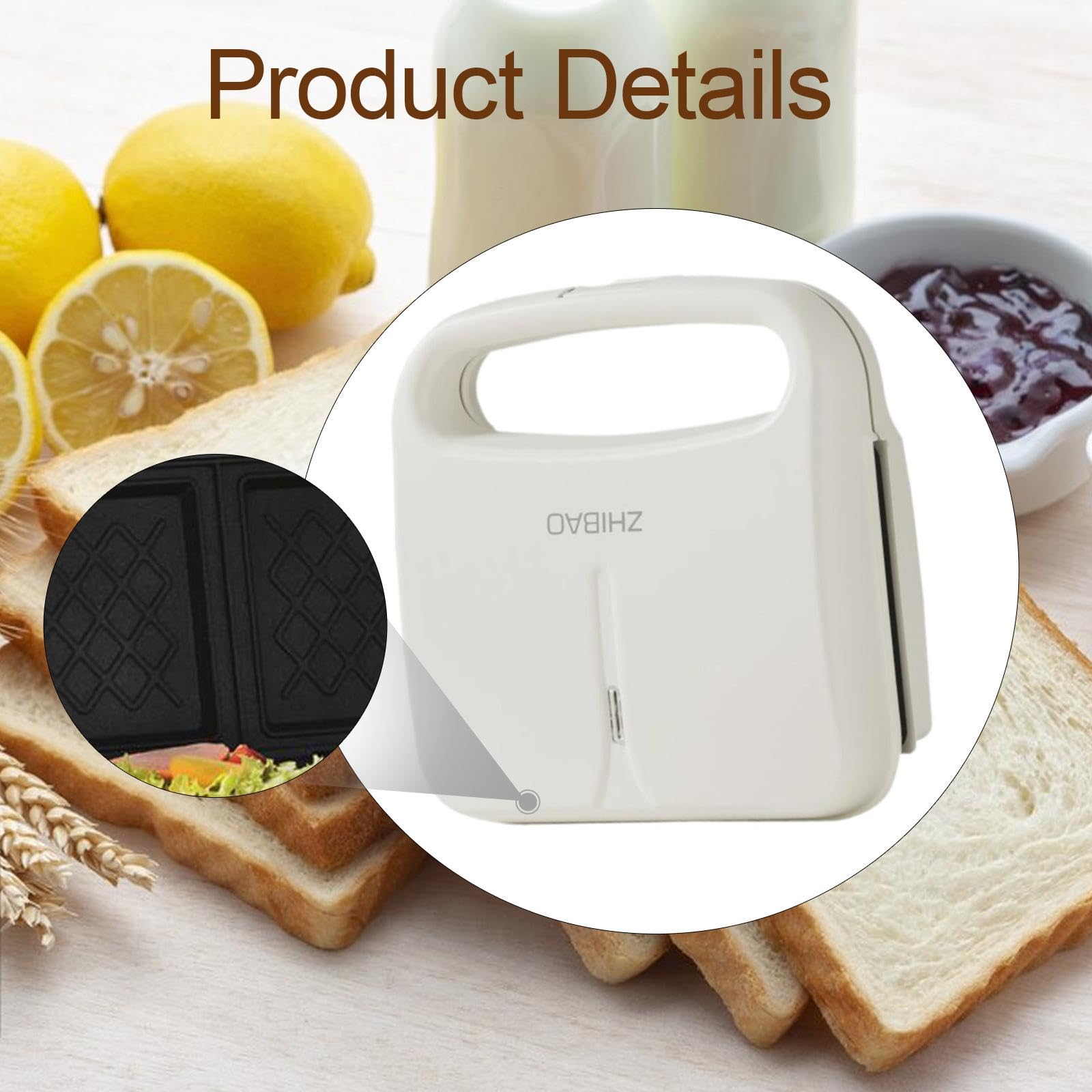 perfk Máquina para Hacer sándwiches, Utensilios de Cocina, fácil de Usar, para Hacer Hamburguesas, Desayuno, panqueques, Hamburguesas, Carne y