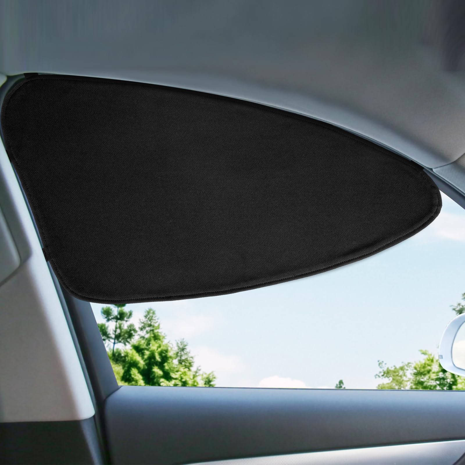 DIZA100 Car Window Shades for Front, 2 Pack Small Size Car Sun Shade for Compact Sedan, Upgrated Magnetic Window Curtain Sun Glare and Heat Protection, Car Sunshades for Driver