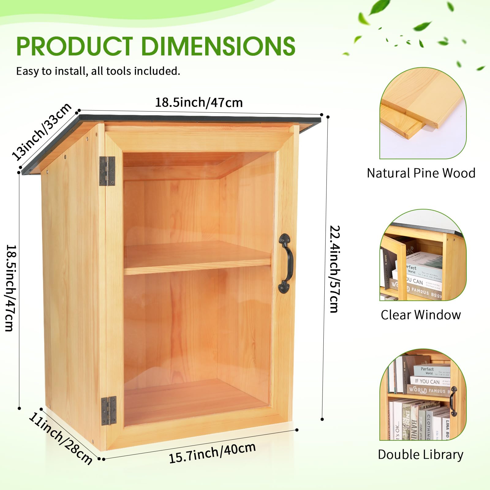Outdoor Library Book Box - Double Free Literature Exchange Box