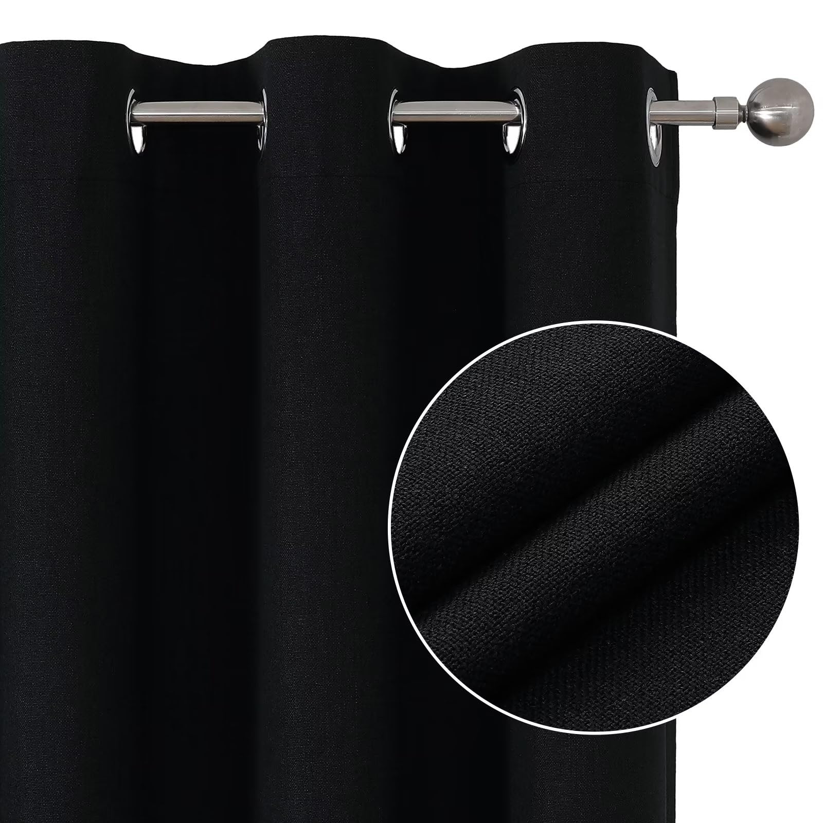 Joydeco Blackout Curtains 63 Inches Long 2 Panels Burg - Image 2