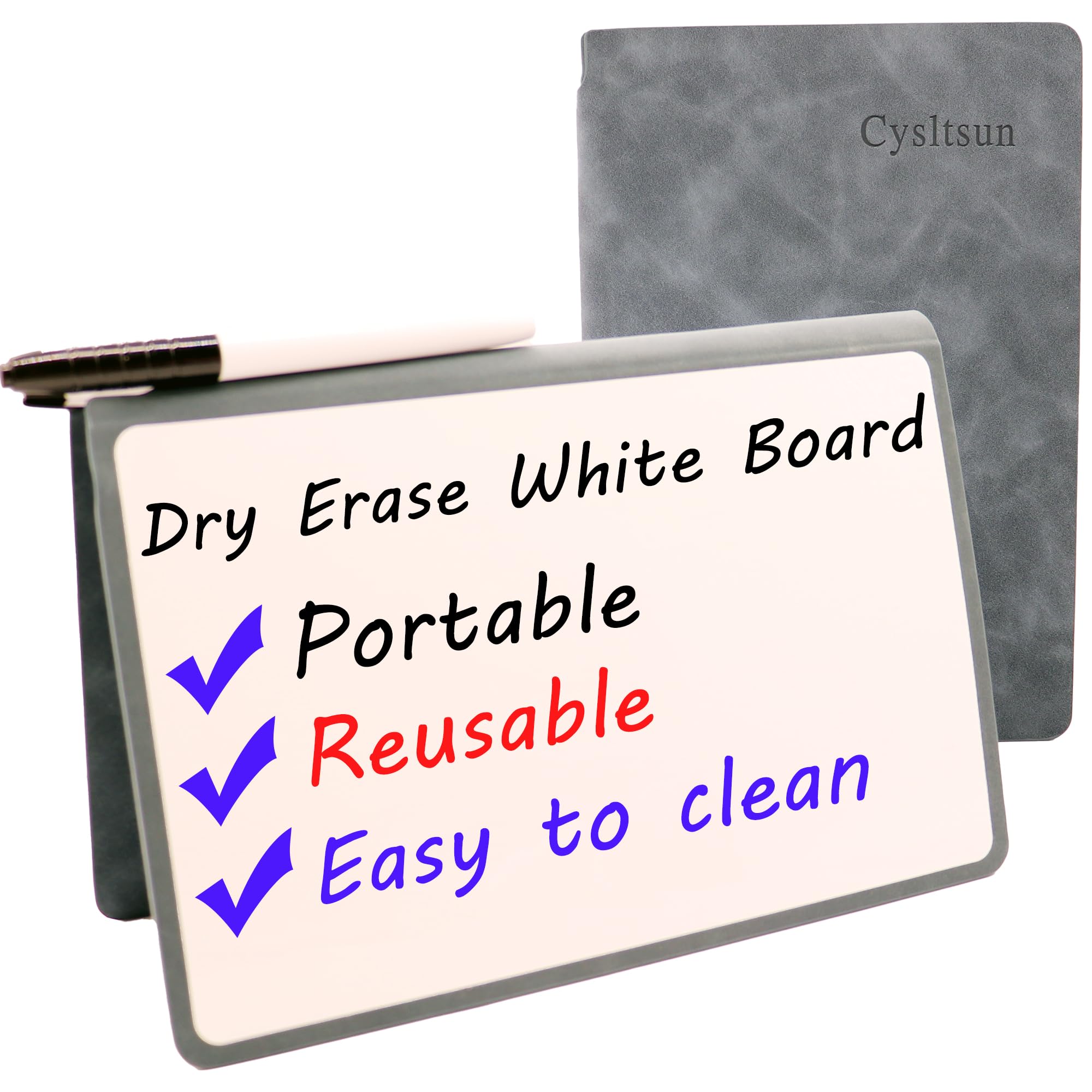 Dry Erase Board, Portable Small White Board, 9.65" X 6.70" Personal Whiteboard, Mini Desk to do List Whiteboard for Meeting, with Cover Blue