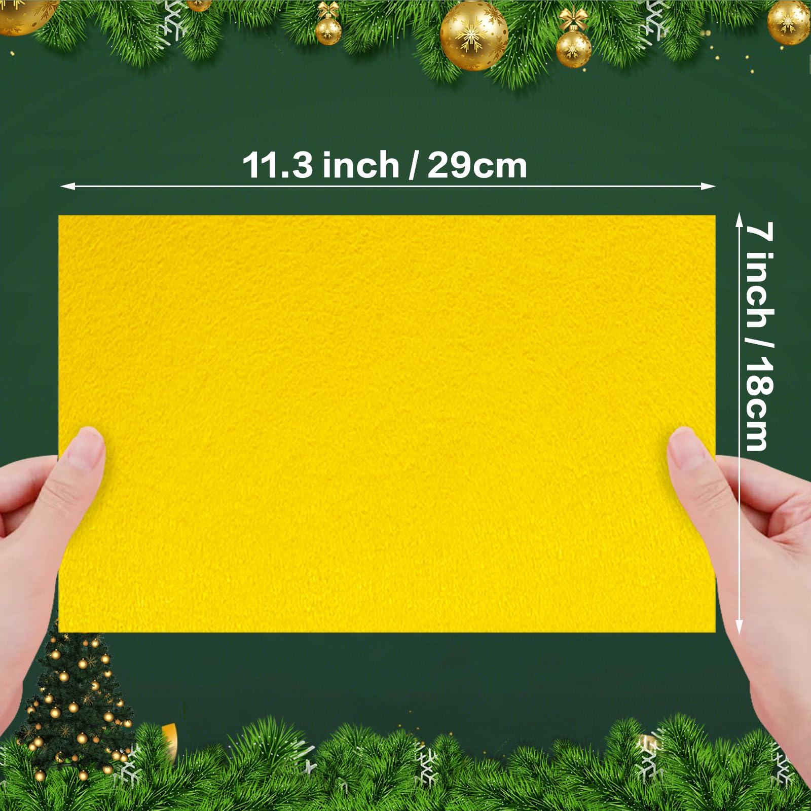 Jtnohx Stiff Felt Sheets, 11 Pcs Felt Fabric, 17.78×28.7cm Colour Fabric Square for Crafts Craft Material for Sewing(Yellow) - Image 3