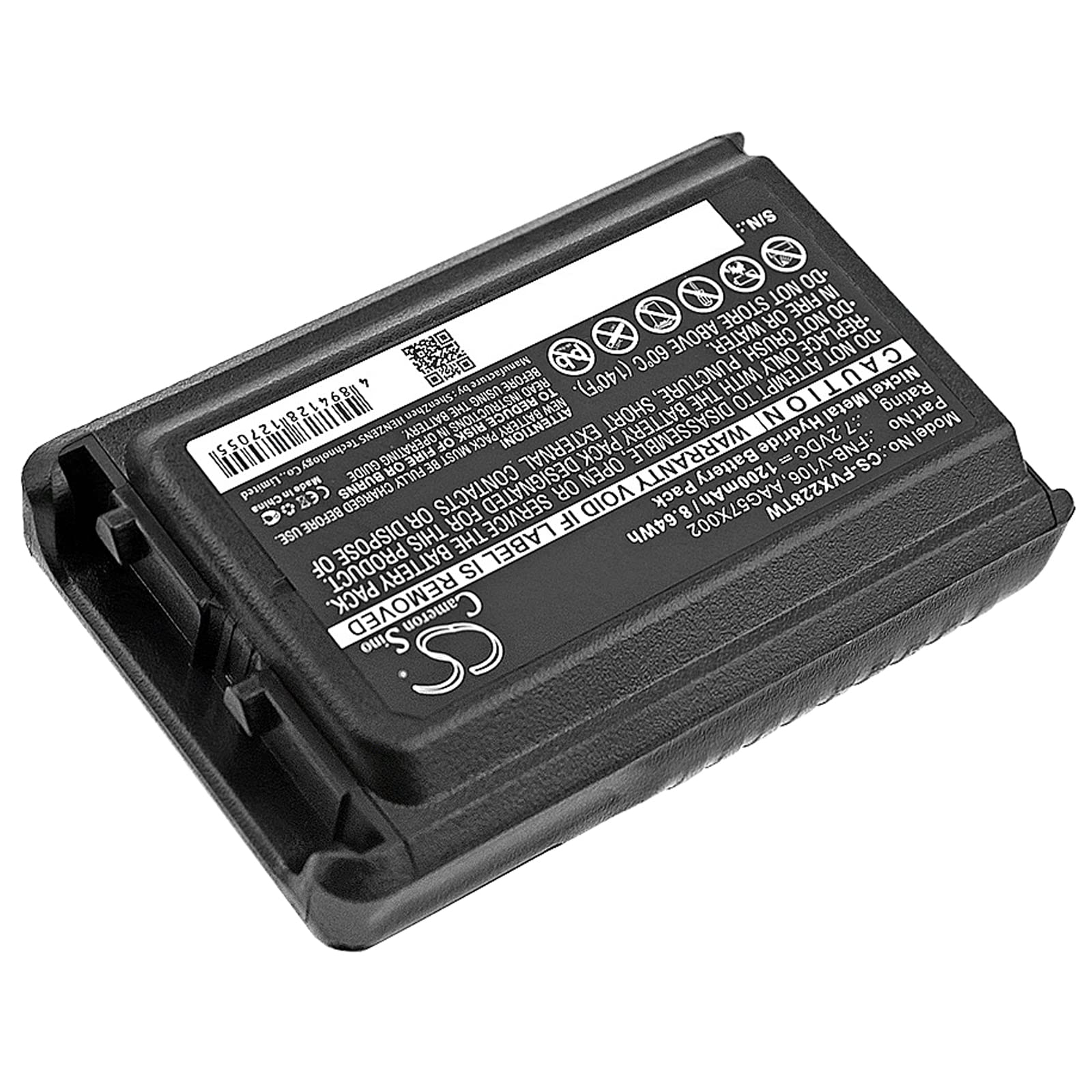 TECHTEK Batería 1200mAh Compatible con [Bearcom] BC-95, para [Vertex Standard] VX-228, VX-230, VX-231, VX-231L, para [YAESU] VX-228, VX-230, VX-231, VX-231L sustituye AAG57X002, FNB-V106 FBA