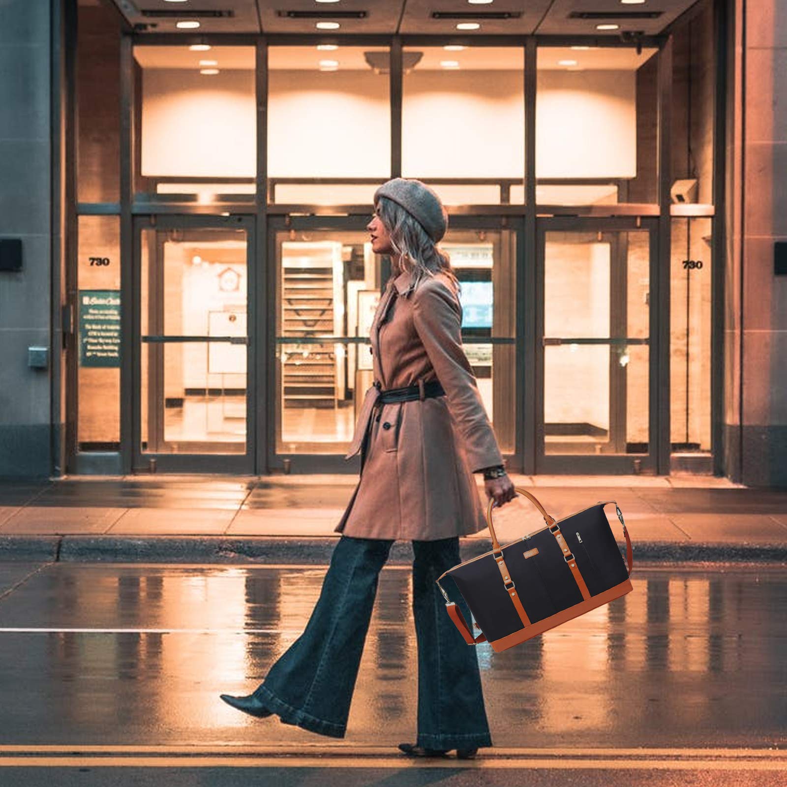 Damen Reisetasche, Schwarz - Schwarz - Größe: Large