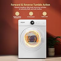 Vista 6 de ROVSUN Juego de lavadora completamente automática de 17.8 libras y secadora de ropa portátil de 1.8 pies cúbicos, juego combinado de lavadora
