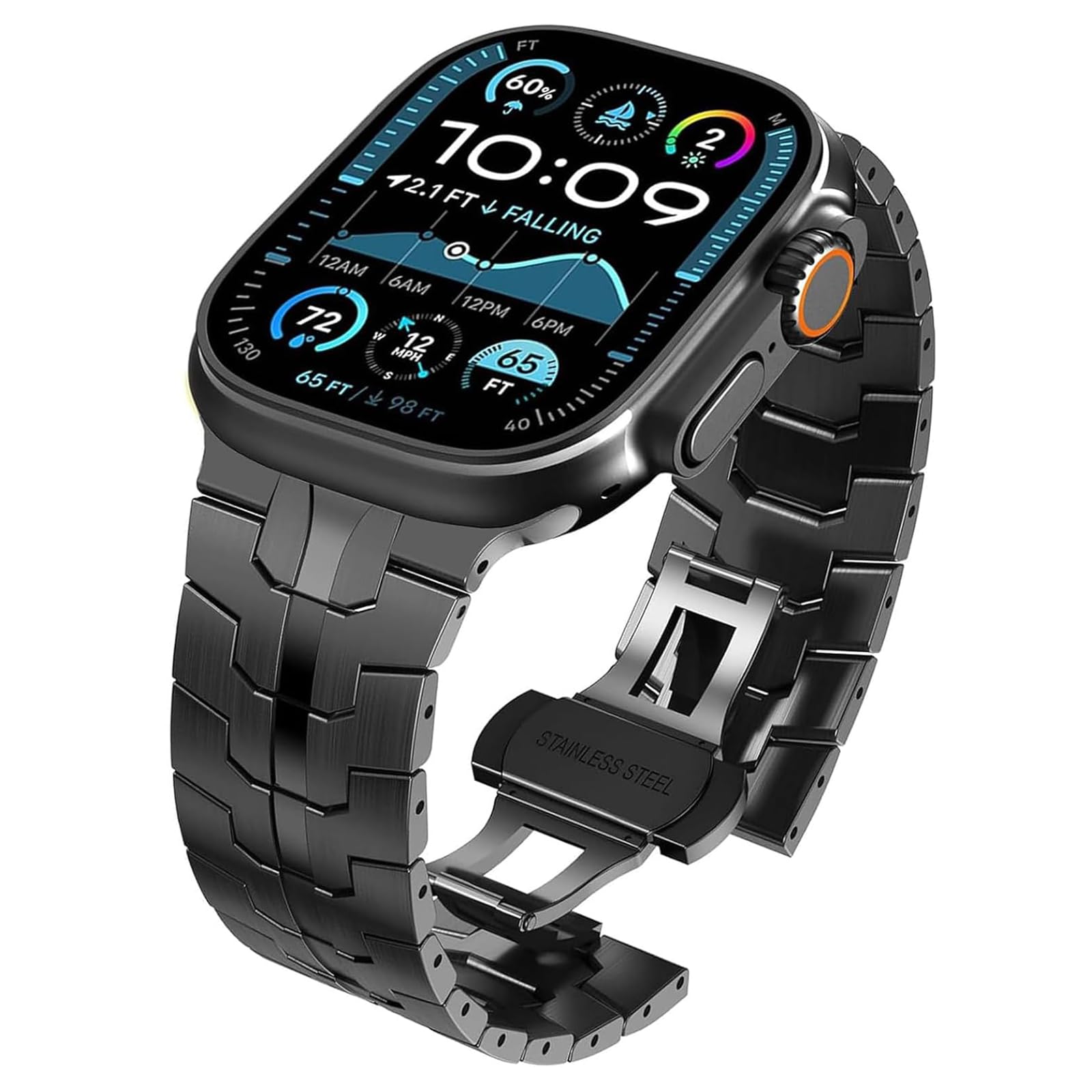 Titane Bracelet pour Apple Watch Ultra 3 49mm 46mm 45mm 44mm 42mm 41mm 40mm 38mm Réglable Titane Bracelet avec Fermoir Papillon pour iWatch Ultra 3 2 1/SE 3 2 1/Series 11 10 9 8 7 6 5 4 3 2 1