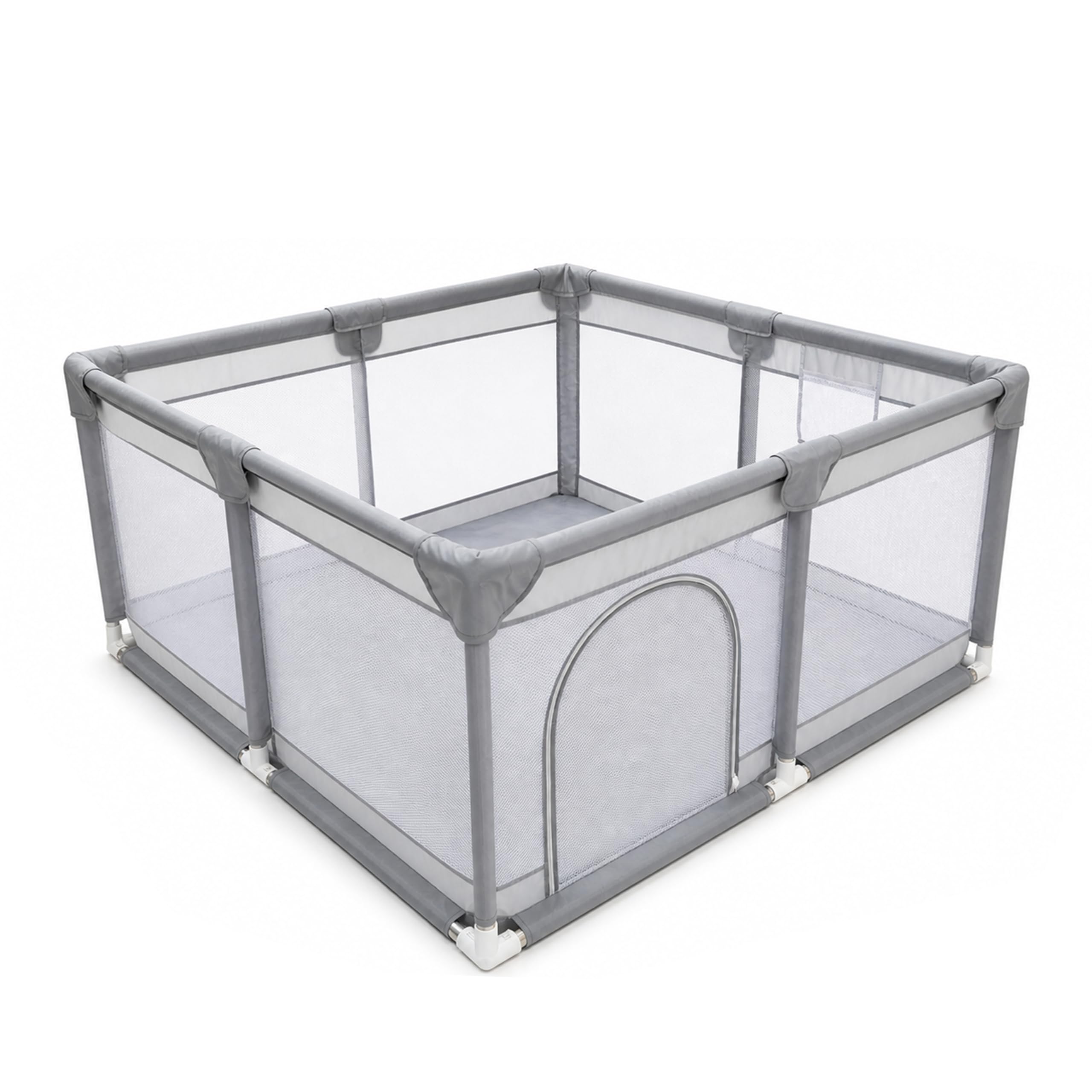Parque Infantil XL - Corral bebé 150x180cm - Plegable - con Malla Transpirable - Seguro y Resistente - Incluye Bolsa - Gris