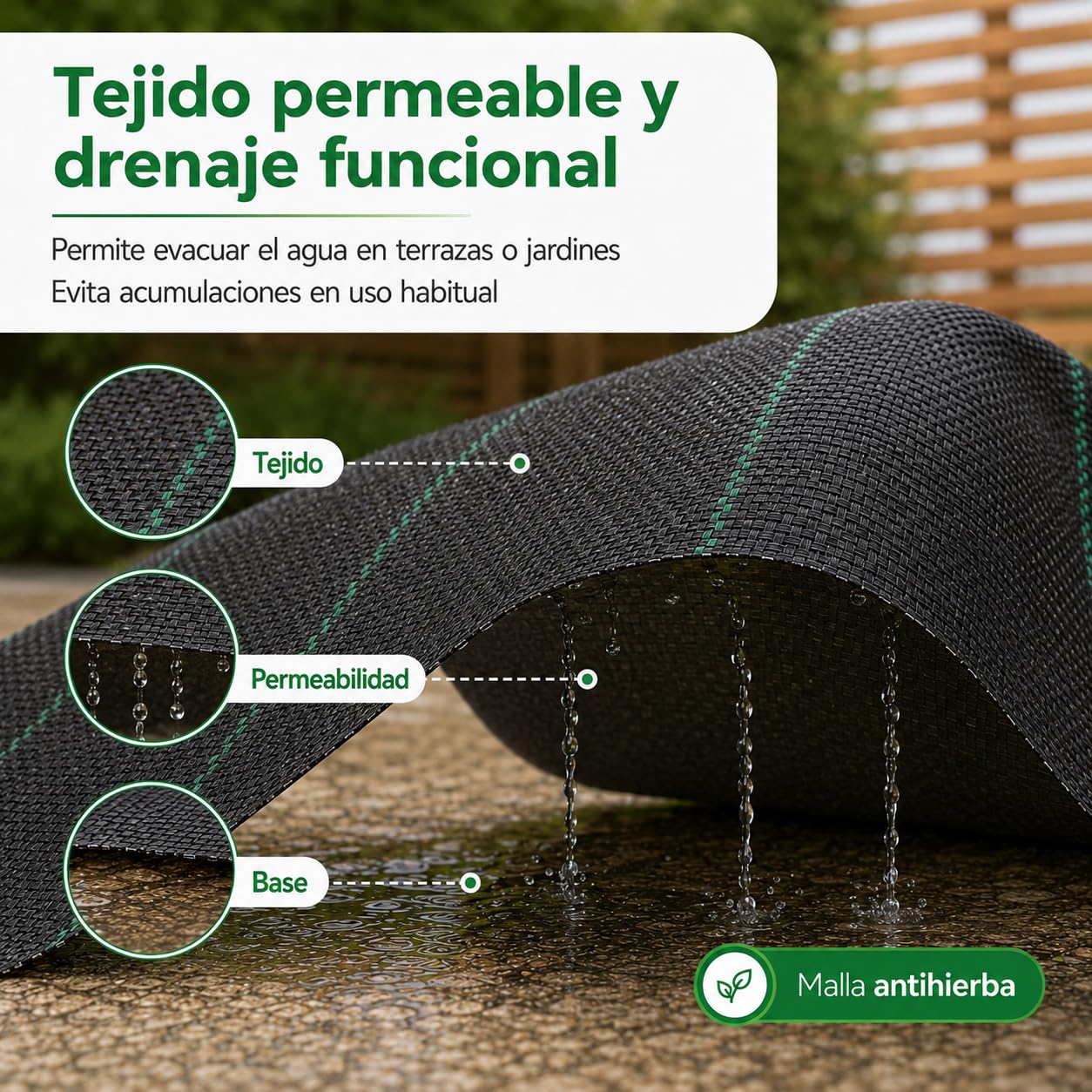 Malla Antihierba 130 Gramos, Rollo 2x100m, Malla Geotextil contra Maleza y Malas Hierbas, para el Huerto, Estable a Rayos UV y Permeable