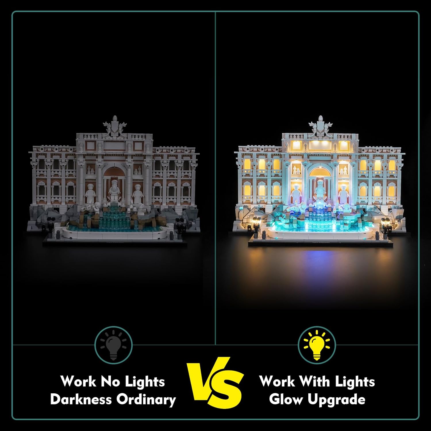 Light kit Compatible with Lego Trevi Fountain - No Model Only Light, LED Lighting Accessories Compatible with Lego Roman Wishing Fountain 21062 (RC Version)