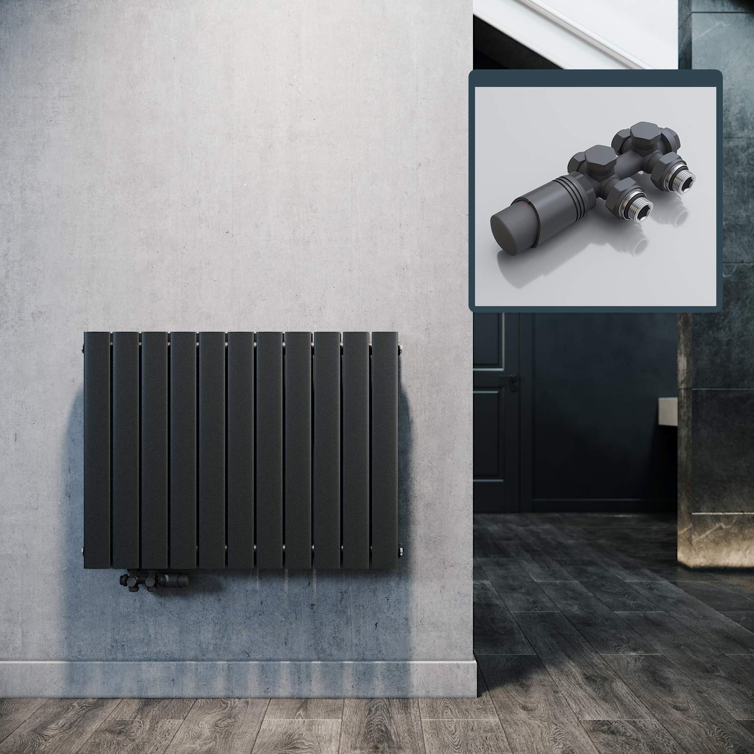 Designradiator Plieger Inox Melody 861 Watt Ronde Buizen 180x37 cm Inox-Look - Megadump Tiel