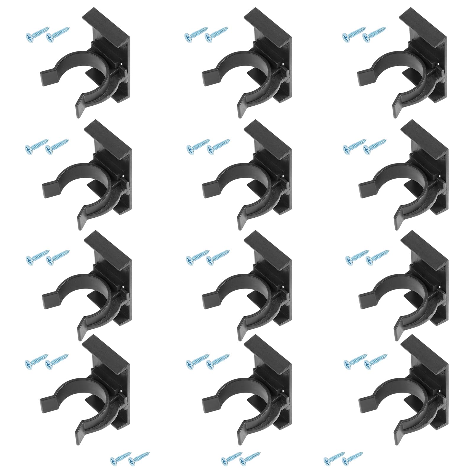 Flintronic 12 Piezas Clips de Fijación para Zócalos de Cocina, Soportes para Zócalos de Cocina, Zoca-lo Coci-na con 30 Tornillos, para sofás, mesas, camas, soportes de TV, armarios, para 27mm-33mm