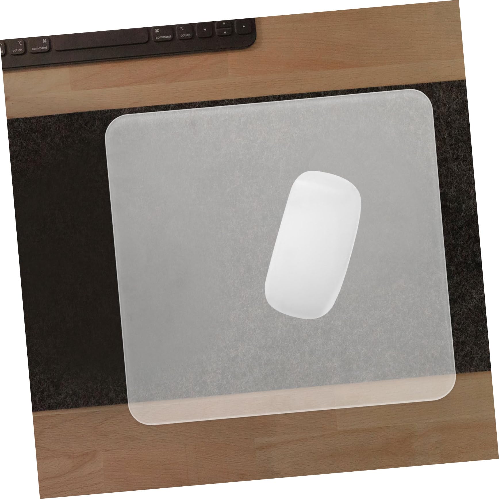 HOMSFOU Tappetino Mouse in Vetro Trasparente Accessorio Per Ufficio Tappetino Per Mouse Da Gaming Design Antiscivolo Facile Manutenzione Superficie Liscia Per Precisione