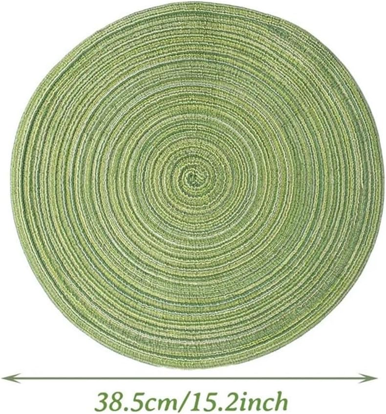 38 Cm Round Table Mat Wided Ramie Dining Non-Slip Tableware Bowl Kitchen