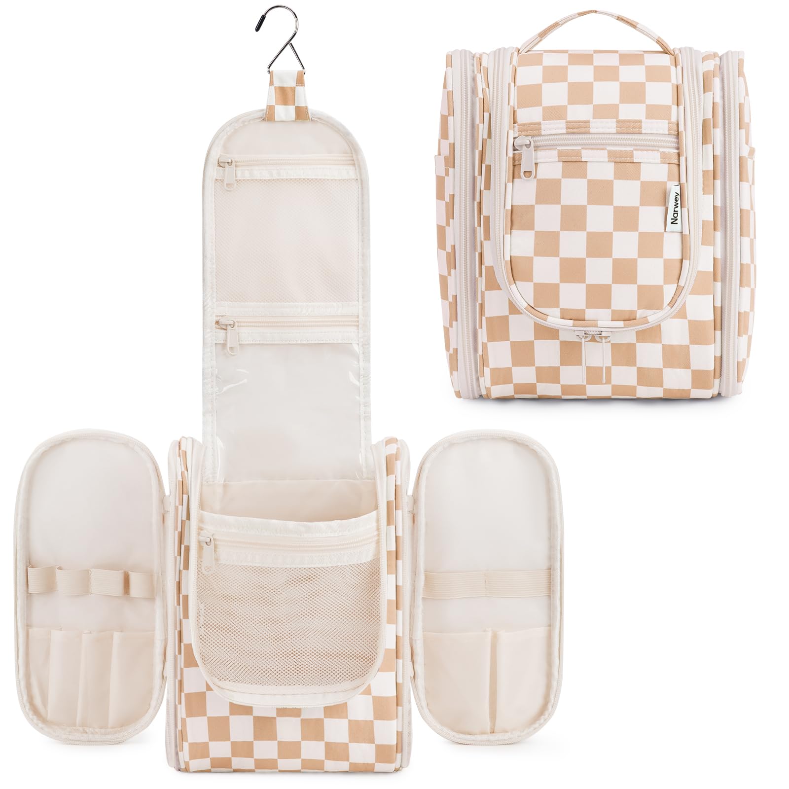 Narwey Neceser Mujer Bolsa de Aseo Colgante, Organizador de Maquillaje Neceser Viaje para Hombre y Mujer Accesorios de Viaje (moradoe(Grande)) — view 31
