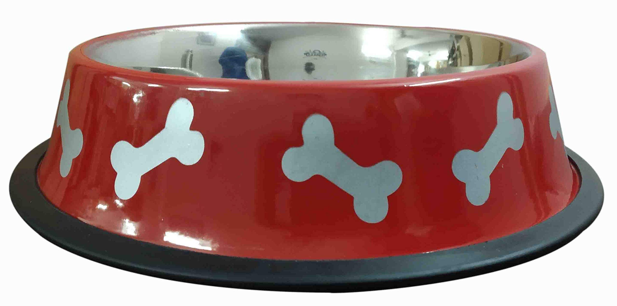 Elton Stainless Steel Non tip Red Color Silver Bone Bowl Medium (B083Z5NFYG) Amazon Price History, Amazon Price Tracker