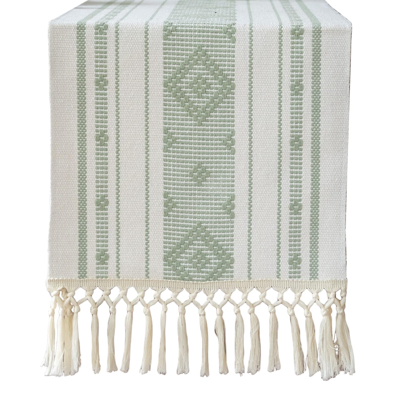 Elnwnnkc Rectangular Tablecloth Farmhouses Decorative Table Runner for Christmas Winter Holiday Party Decorations 13.9x72Inch Tasseled Table Decoration