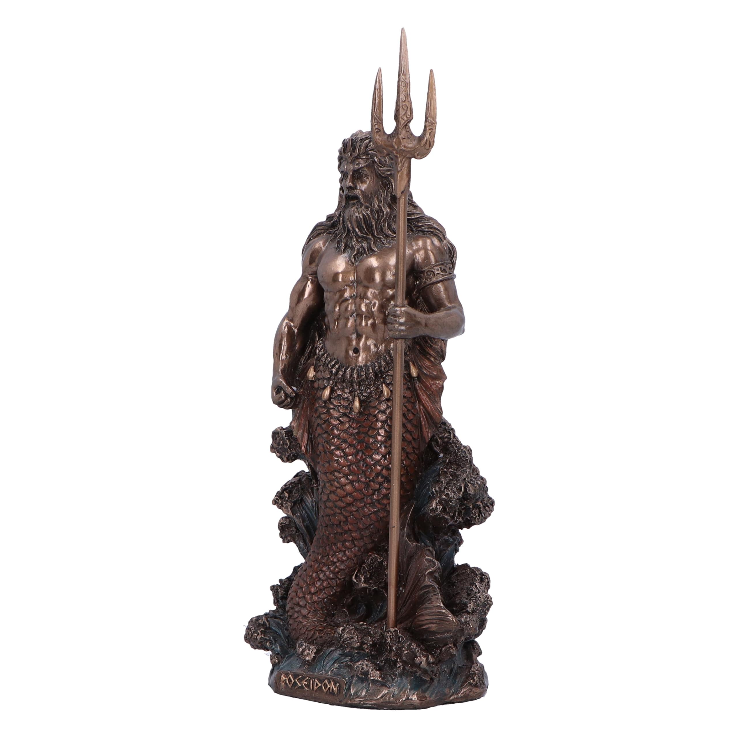 Nemesis Now Poseidon griechischer Gott des Meeres (mittel) 18 cm, Kunstharz, gegossen aus feinstem Harz, fachmännisch handbemalt