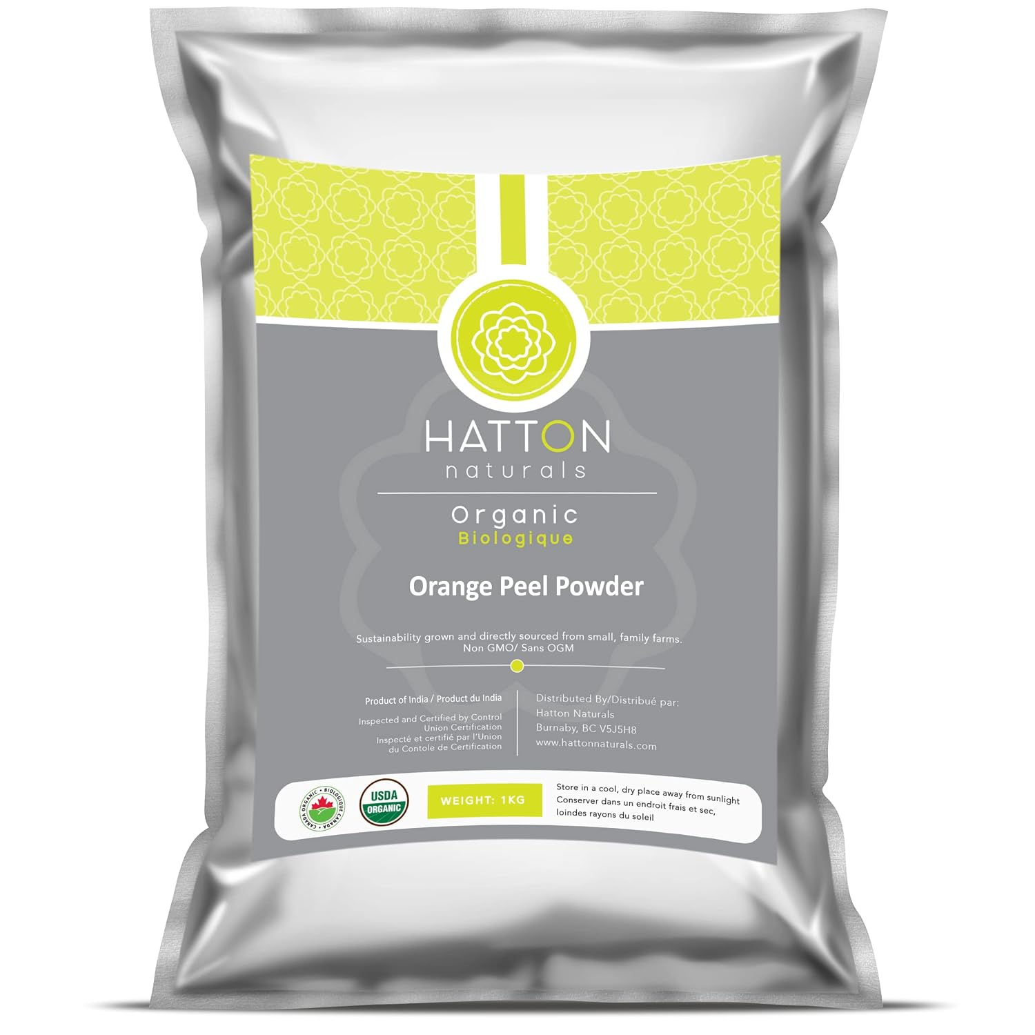 Organic Orange Peel Powder - 1 lb Fresh Orange Dried Orange Peel, Perfect for Skin Care, Hair Care, Baking & Orange Tea, Gluten Free, Non GMO, USDA Approved (454 grams),